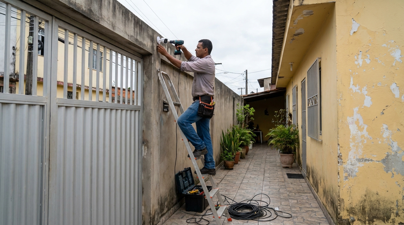 Passagem de cabeamento em Betim‑MG